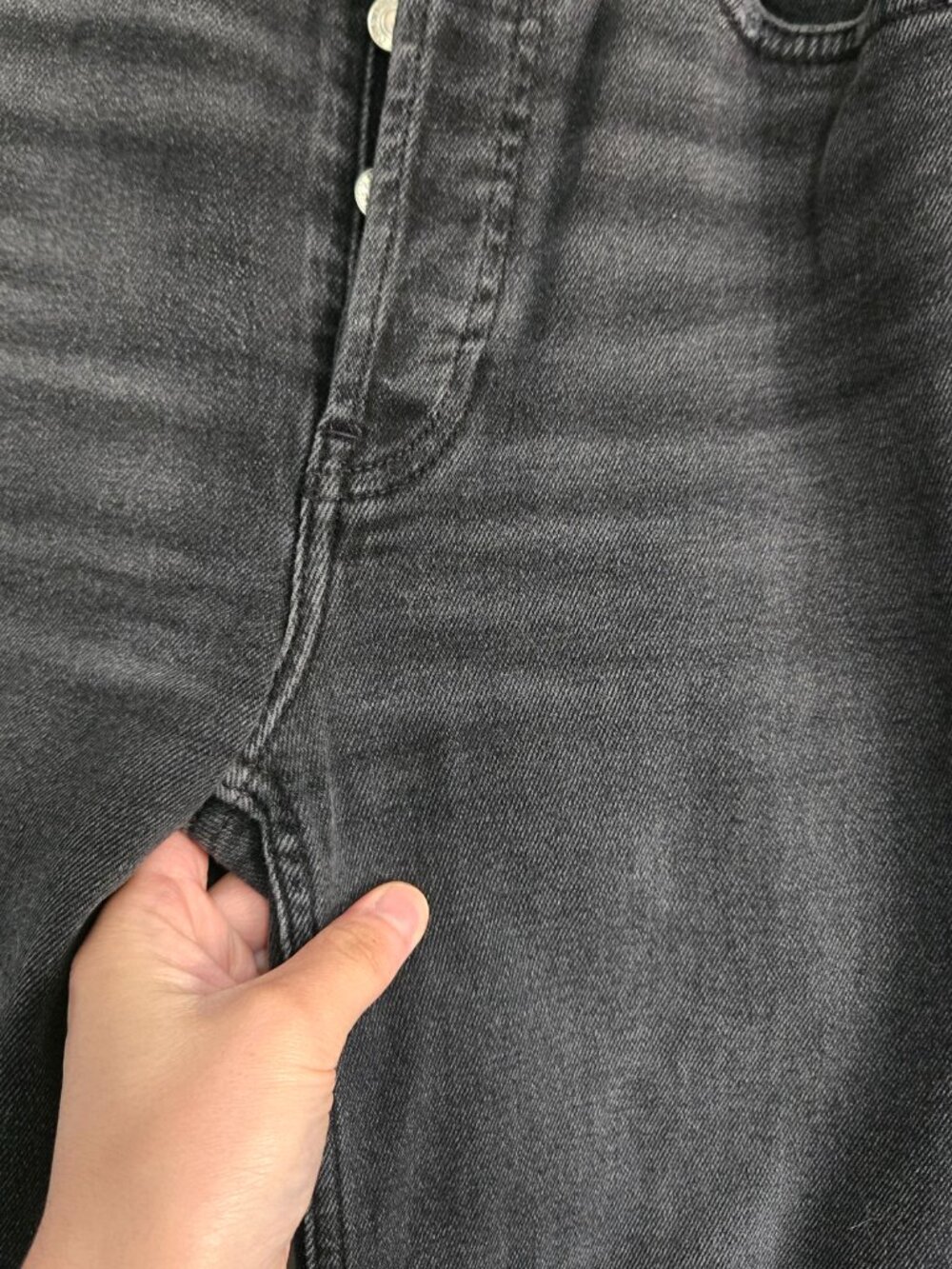 70s Ultra High Rise Stovepipe Re/Done Jeans - Black 24 - Picture 8 of 8